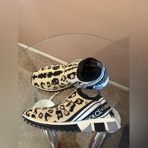 Dolce & Gabbana Sneakers - Black and Cream Leopard 41